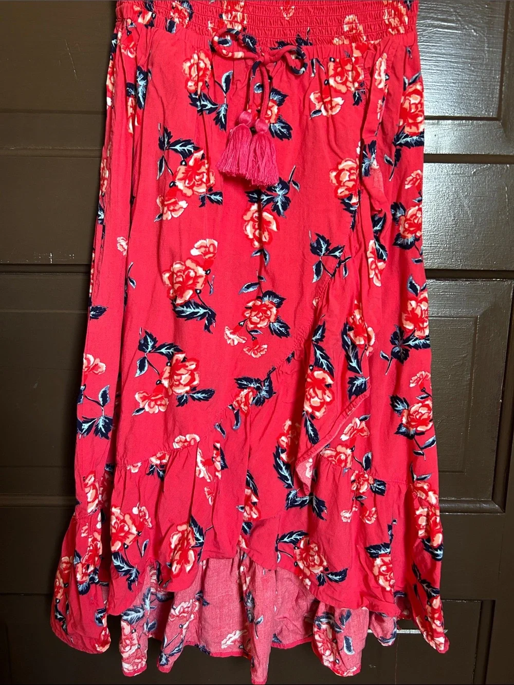 Justice Pink Floral Smocked Waist Dress